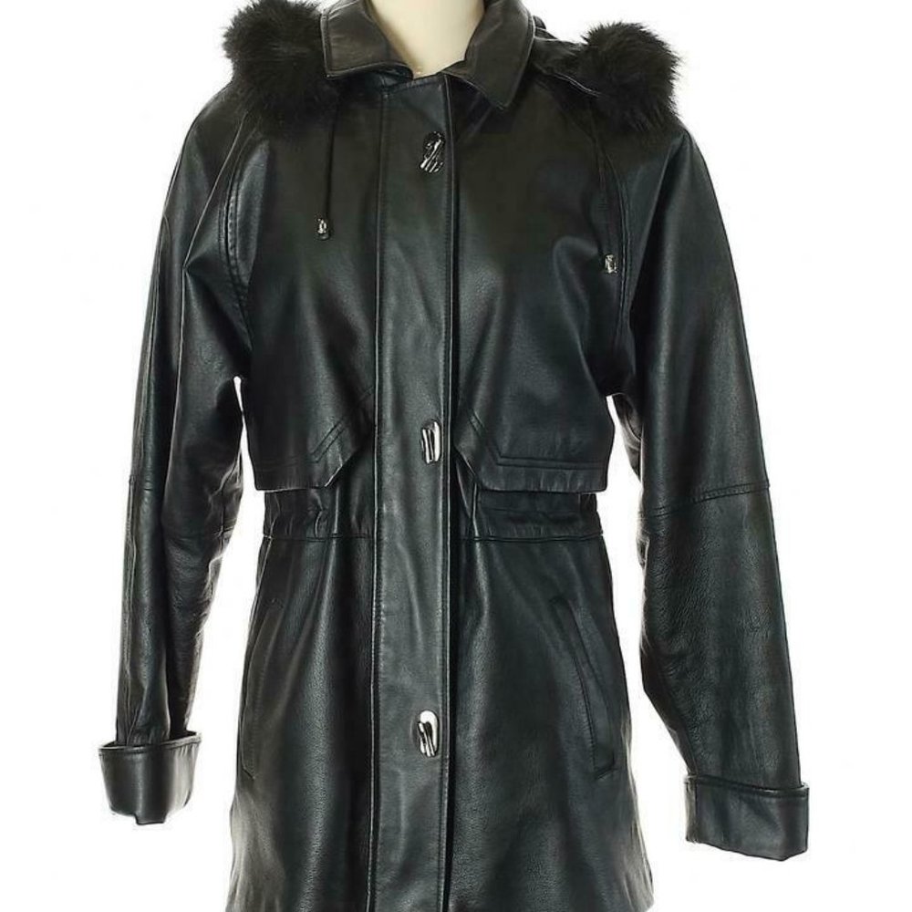 Croft & Barrow Lined Heavy Leather Coat S
